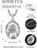 wholesale 925 Sterling Silver Padre Pio Protect Us Pendant Necklace  w/ Cross & 24 Chain-0-1