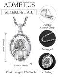 wholesale 925 Sterling Silver Padre Pio Protect Us Pendant Necklace  w/ Cross & 24 Chain-0-1