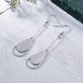 wholesale 925 Sterling Silver Teardrop Shape Double Circle Design Hook Earrings with White Stone Accents-0-3