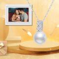 wholesale 10K Gold White Freshwater Cultured Pearl & Diamond Accent Pendant Necklace 17 Chain-0-4