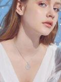 wholesale 925 Sterling Silver 925 Cubic Zirconia Sun and Moon Star Pendant Necklace for Women Girls-0-2