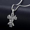 wholesale 925 Sterling Silver 3D Jesus on the Cross Pendant Necklace  Religious Protection Amulet Jewelry for Men-0-2