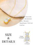 wholesale 14K Gold Round Cut Moissanite 3-Stone Pendant Necklace - D Color VVS1 Simulated Diamonds Jewelry for Women Gifts-0-4