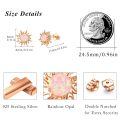 wholesale 925 Sterling Silver Pink Opal Flower Stud Earrings Celestial s for Women Girls-0-4