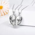 wholesale 925 Sterling Silver Heart Dandelion Mother Daughter Matching Necklaces Set Gifts for Family-0-2