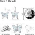 wholesale 925 Sterling Silver Opal Butterfly Leverback Drop Earrings Gift for Her-0-4