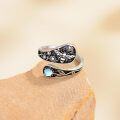 wholesale 925 Sterling Silver Blue Moonstone Vintage Adjustable Butterfly Ring-0-3