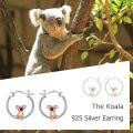 wholesale 925 Sterling Silver Koala Bear Claw Print Hoop Earrings for Women and Girls-0-4