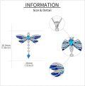 wholesale 925 Sterling Silver Blue Dragonfly Pendant Necklace Vintage Bohemian Animal s for Women-0-3