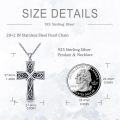 wholesale 925 Sterling Silver Celtic Knot Cross Pendant Necklace for Men & Women-0-3