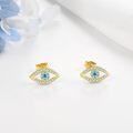 wholesale 14K Gold Evil Eye CZ Stud Earrings - Christmas Gift Ideas for Her-0-2