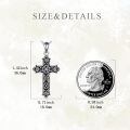 wholesale 925 Sterling Silver Celtic Knot Cross Pendant Necklace with Chain-0-4