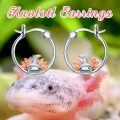 wholesale 925 Silver Axolotl Hoop Earrings Platinum Rose Gold Plated Cute Animal Jewelry-0-1