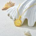 wholesale Gold-Plated 925 Sterling Silver Sun and Moon Mountain Coin Pendant Necklace for Women-0-1
