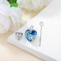 wholesale 925 Sterling Silver Heart-Shaped Blue Crystal Butterfly Elephant Pet Ash Keepsake Pendant Necklace with Funnel and Fill Tool-0-2