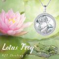 wholesale 925 Sterling Silver Green Moss Agate Lotus Flower Frog Dragonfly Pendant Necklace for Women-0-4