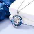 wholesale 925 Sterling Silver Blue Crystal Tree of Life Pendant with Violin Charm Necklace Sports Music s for Women-0-9