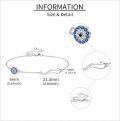 wholesale 925 Sterling Silver Evil Eye Bracelet with Italian Horn Blue Evil Eye Good Luck Jewelry for Women-0-3
