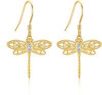 wholesale 14K Gold Dragonfly Dangle Earrings for Women Gifts-Dragonfly Earrings