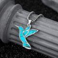 TOUPOP Sterling Silver Opal Hummingbird Horse Phoenix Wolf Butterfly Dragonfly Animal Necklace-0-4