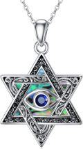wholesale 925 Sterling Silver Opal Evil Eye Star of David Pendant Necklace-0-0