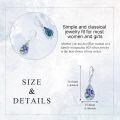 wholesale 925 Sterling Silver Abalone Shell Blue Orchid Drop Earring Set for Women Gifts-0-2