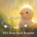 wholesale  925 Silver Duck & Egg Charm Bracelet for Women, Gift for Wife Mom Grandma, Adjustable 7-9 Inch, Elegant Jewelry for Birthday Christmas Anniversary-0-4