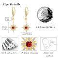 wholesale 925 Sterling Silver Gold-Plated Moonstone & Opal Starburst Leverback Drop Earrings-0-22
