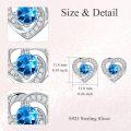 wholesale 925 Sterling Silver Birthstone Heart Stud Earrings Jewelry Gifts for Women-0-9