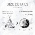 wholesale 925 Sterling Silver Triquetra Pendant Necklaces for Women Celtic Knot Lucky Charm s 45cm Chain Length-0-3