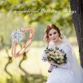 TOUPOP Rose Gold 1ct Moissanite Halo Engagement Wedding Ring For Women-0-1