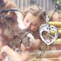wholesale 925 Sterling Silver Birthstone Crystal Horse Heart Necklace Women s Jewelry Gift-0-25