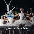 wholesale 925 Sterling Silver Blue Enamel Ballet Dancer Pendant Necklace Gifts for Women-0-5