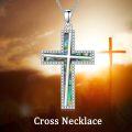 wholesale Sterling Silver Abalone Shell Cross Necklace Christian Gift for Women-0-2