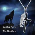 wholesale 925 Sterling Silver Celtic Dragon Black Onyx Cross Pendant Necklace  for Women and Men-0-5