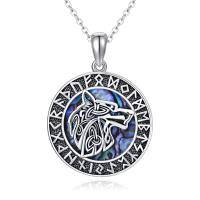 wholesale 925 Sterling Silver Wolf Pendant Necklace Wholesale Celtic Rune Design-A-Silver Chain