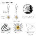 wholesale 925 Sterling Silver Gold-Plated Moonstone & Opal Starburst Leverback Drop Earrings-0-40