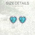wholesale 925 Sterling Silver Heart-Shaped Turquoise Stud Earrings for Women - Boho Style Western s-0-4