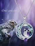 TOUPOP Sterling Silver Crystal Hummingbird Cardinal Owl Necklace-0-5