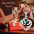 TOUPOP Sterling Silver Emerald Pendant Necklace, Birthday Gift For Women-0-1