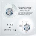 wholesale 925 Sterling Silver Blue ABALONE SHELL & CRYSTAL TREE OF LIFE NECKLACE FOR WOMEN-0-4