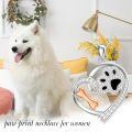 wholesale 925 Sterling Silver Dog Bone Paw Print Heart Pendant Necklace for Women-0-1