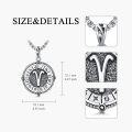 wholesale Sterling Silver Stone Zodiac Necklace 12 Constellation Horoscope Pendant-0-46