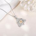 wholesale 925 Sterling Silver Celtic Knot Amber Pendant Necklaces for Women Girls s-0-2