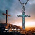 wholesale 925 Sterling Silver Turquoise Inlay Black Cross Pendant Necklace for Men & Women-0-5
