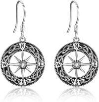wholesale 925 Sterling Silver Celtic Knot Compass Dangle Drop Earrings Jewelry-Celtic knot