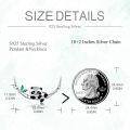 wholesale 925 Sterling Silver Green Crystal Panda Charm Necklace-0-4