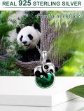 wholesale 925 Sterling Silver Panda Crystal Pendant Necklace-0-5