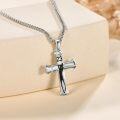wholesale 925 Sterling Silver Cross Pendant with Jesus Crucifix Charm and Number 23 Chain Necklace for Men Women -0-4