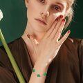 wholesale 925 Sterling Silver Green Clovers Lucky Charm Bracelet for Women-0-3